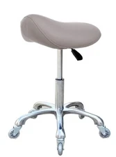 Professional Saddle Stool with Wheels Ergonomic Swivel Rolling Height Adjustable