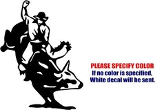 Vinyl Decal Sticker - Bullrider Bull Rodeo Cowboy Car Truck Bumper JDM Fun 10"