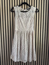 Zara Woman Lace Sleeveless Dress Size Small Beige