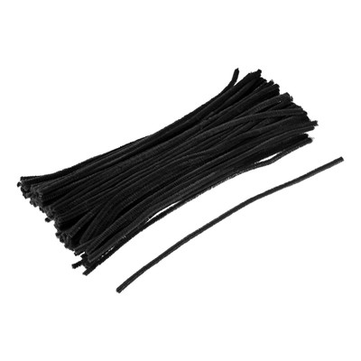 100 Stck. Pfeifenreiniger 30 cm/12 Zoll Chenille-Stiele zum Selbermachen Kunsthandwerk, schwarz