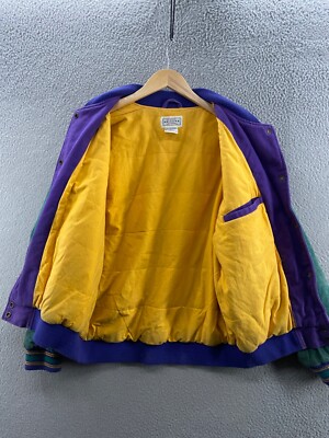 VINTAGE Arizona Jean Jacket Mens Medium Purple Suede Leather