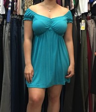MISS SIXTY Collection Peaches Off Shoulder Short Dress.
