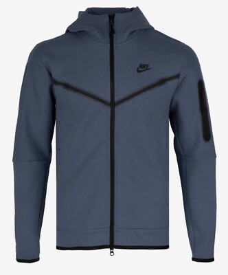 Nike Herren NSW Tech Wind-Runner Jacke Blau Trikot GYM Freizeit T-Shirt CU449...