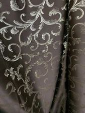 BROWN GOLD Brocade Flower Floral Upholstery Drapery Fabric (110 in.) Sold BTY