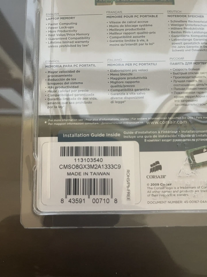 Brand New Corsair Laptop Memory 8 gb (2x4GB - DDR3 - 1333Mhz)  - Image 4 of 4
