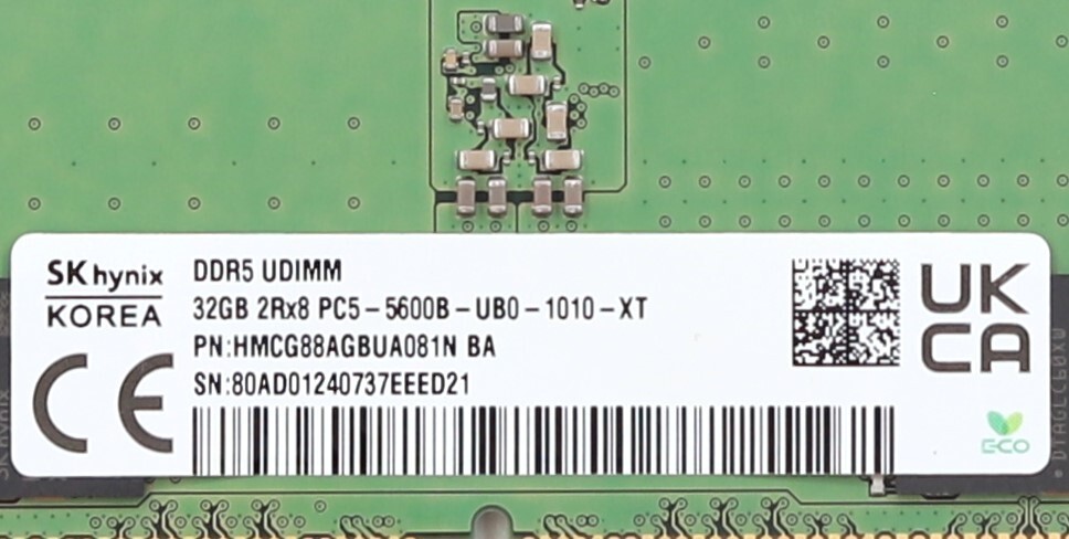 SK Hynix 32GB 2Rx8 PC5-5600B-UB0-1010-XT Desktop Memory P/N SK Hynix 32GB 2Rx8 PC5-5600B-UB0-1010-XT Desktop Memory P/N