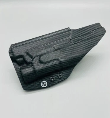 "HANDMADE" S&W SD9VE w/ Crimson Trace CMR 209 Light - Black Carbon Fiber Kydex IWB Holster