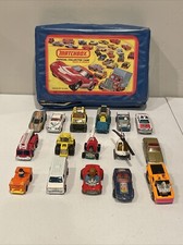 VTG 1980 Lesney Matchbox Vintage Car Collector Carry Case Lot Of 16 Diecast
