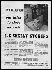 1939 Combustion Engineering Inc. New York Photo Skelly Stokers Vintage Print Ad