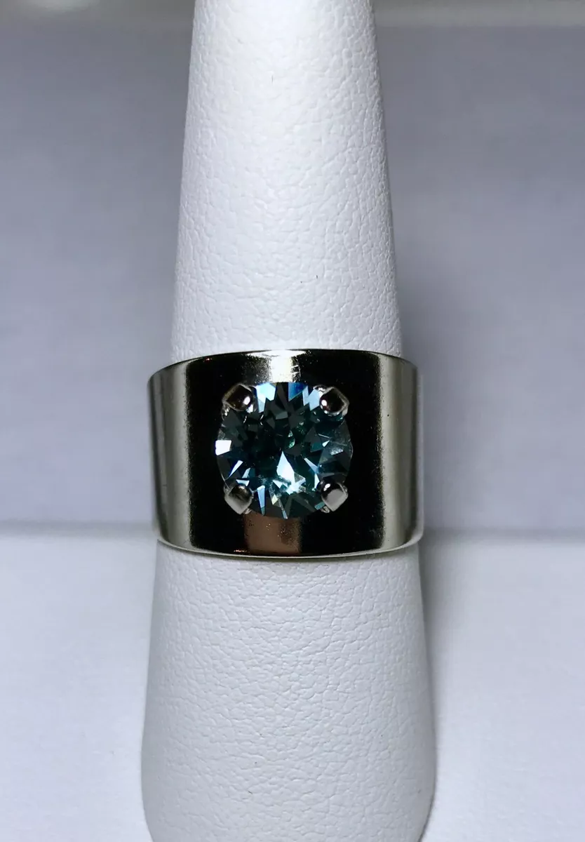 Blue Zircon, Vintage Swarovski Crystal, Rare Rounded Marquise Shaped S – My  Wired Imagination