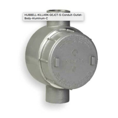 HUBBELL KILLARK GEJCT-5M Conduit Outlet Body,Iron,1-1/2 In.