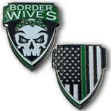 K-003 Green Line Border Wives Border Patrol Challenge Coin Wife
