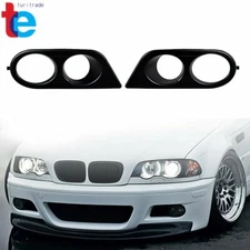 For 2001-06 E46 M3 Ham Style Matte Black Fog Light Covers Black Left+Right Side