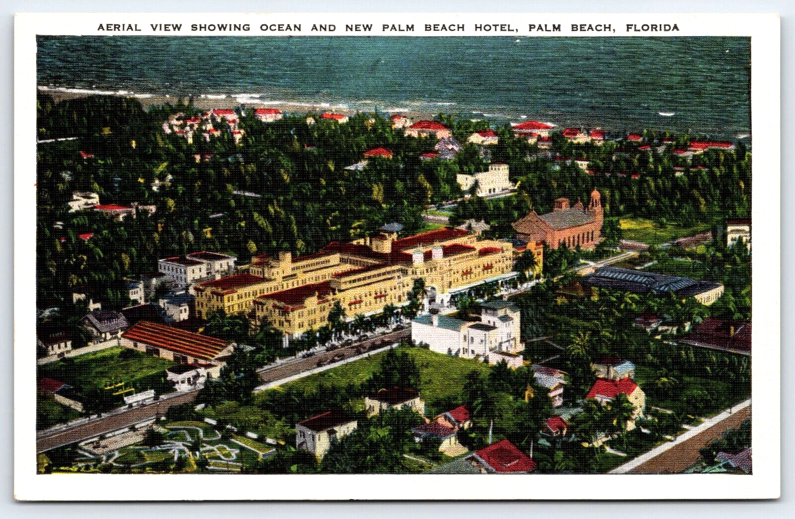 VINTAGE OLD ANTIQUE POSTCARD OCEAN PALM BEACH HOTEL PALM BEACH FLORIDA USA