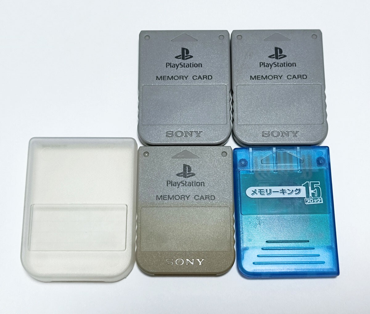 Lot4 PlayStation PS1 Memory Cards Set Sony SCPH-1020 Gray
