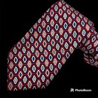 Turnbull & Asser Men's Red Blue DIAMONDS Silk Neck Tie GEOMETRIC 3D Necktie