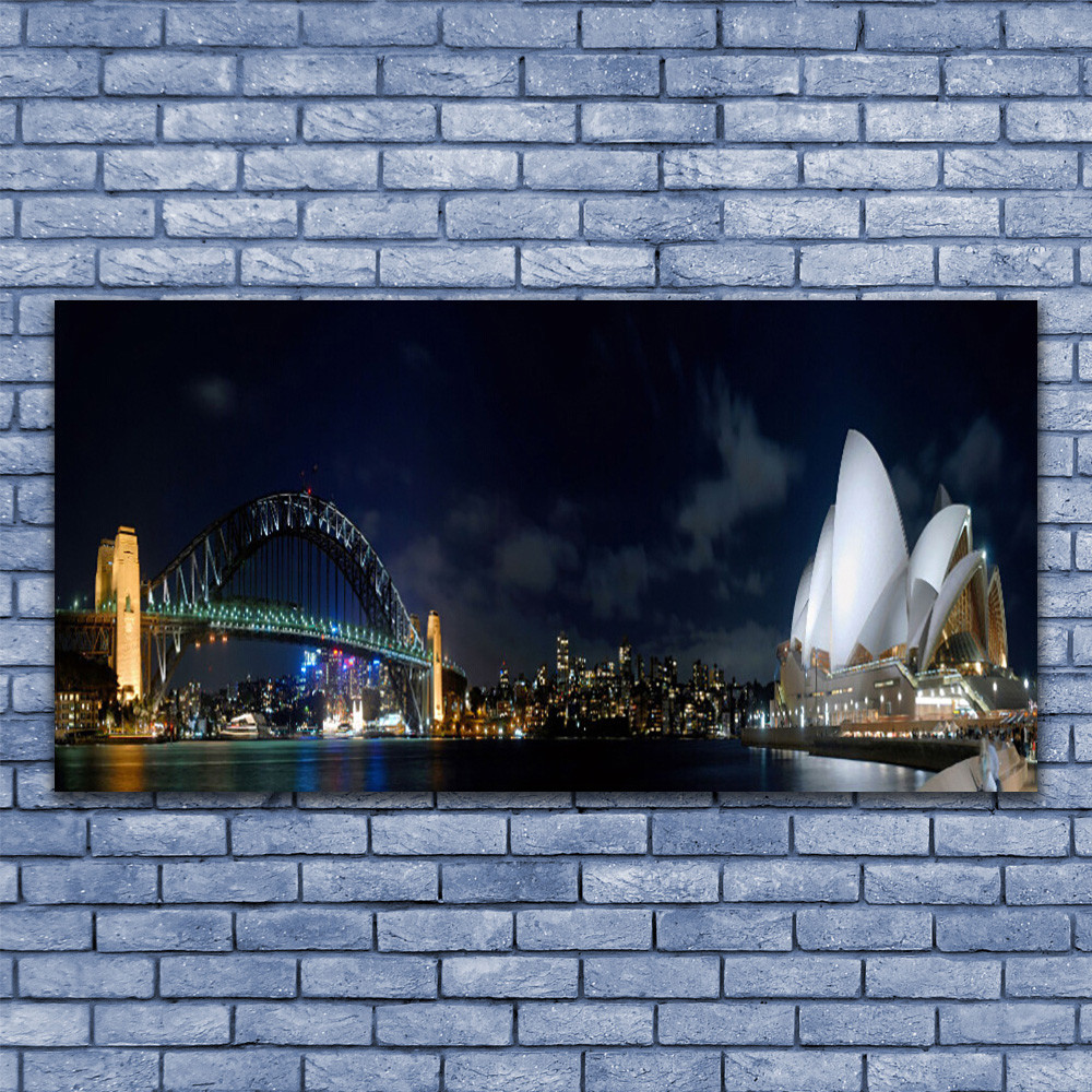 Tableau sous verre 140x70 Sydney grand panorama pour salon moderne