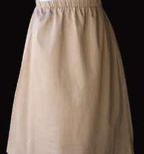 Girl long full skirt khaki twill tan polyester cotton modest sz 5 6 7 8 10 12 14