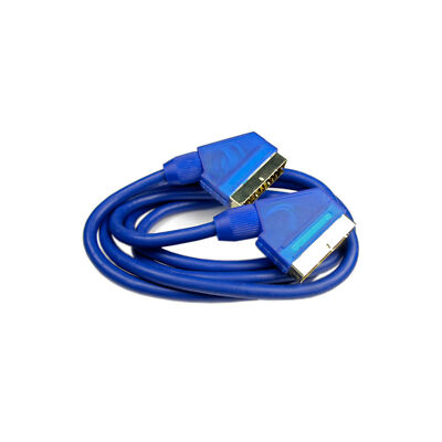  Scart-Kabel vergoldet voll beschaltet 21 Pin blau 5,0m Skymaster