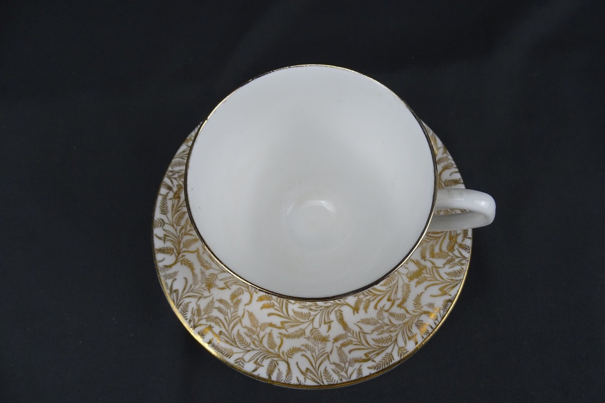 Vintage Royal Seagrave Bone China Cup & Saucer, #1284 Gold Fern | eBay