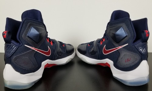ZAPATOS DE BALONCESTO NIKE LEBRON 13 EE. UU. AZUL MARINO ROJO PARA HOMBRE 807219-461 (TALLA 10.5) - Imagen 10 de 15