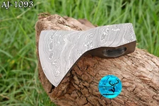 HANDMADE DAMASCUS STEEL AXE HEAD / HATCHET INTEGRAL VIKING THROWING TOMAHAW-1093