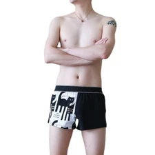 Mens Simple Athletic Loose and Breathable Boxer Briefs Men's Cotton Underwear