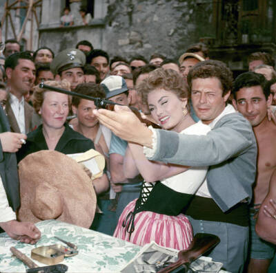 Sophia Loren Marcello Mastroianni in Par Dessus les Moulins  1950s Old Photo