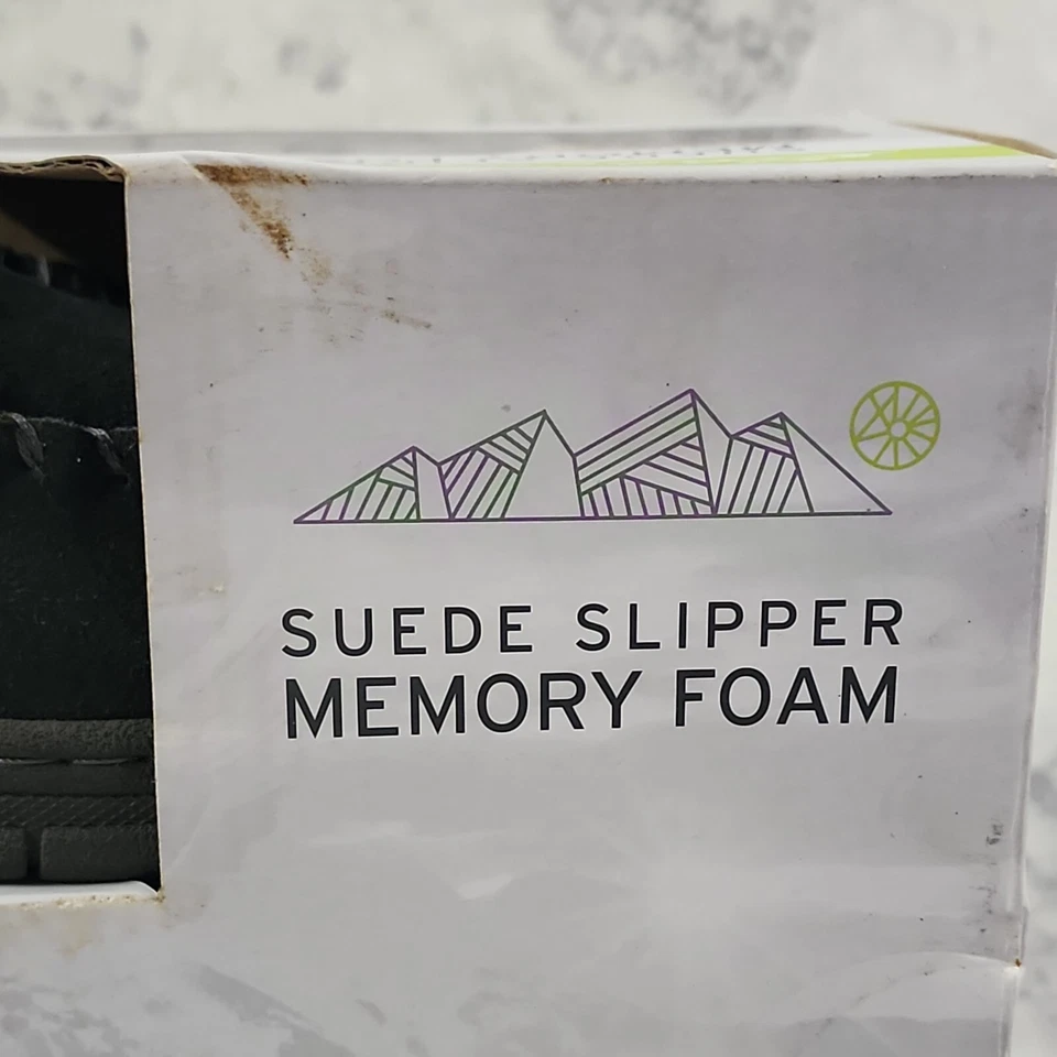 Nuevo, Zapatilla de gamuza gris para hombre Eddie Bauer XXL (13) Westhaven. Espuma con memoria, nueva Foto 2 de 4