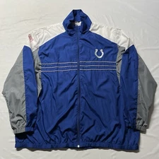 Indianapolis Colts Windbreaker Jacket Men’s 2XL Blue Full Zip NFL Football Team