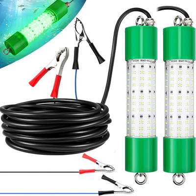 2 Pack 70W 12V LED Underwater Fishing Light: Ip68 Green Waterproof Light 72 Leds