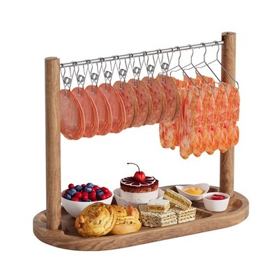 Bacon Display Rack Acacia Clothesline Serving Tray Hanger Exquisite Gift