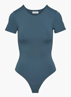 Aritzia Babaton Contour Crew Short Sleeve Bodysuit Size Medium Green