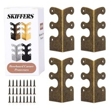 Skiffers Baseboard Corner Protectors 4 Pack, Heavy Duty 3 x 1.2 x 1.2 Inch La...