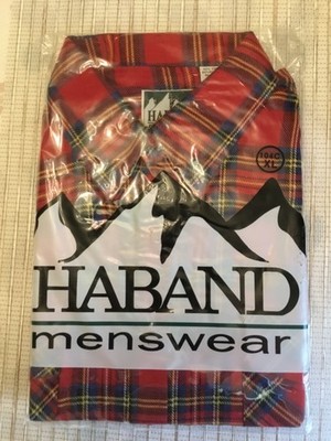 HABAND MENSWEAR Long Sleeve Button Down Flannel Shirt Sz XL, Cotton/Poly  #104C