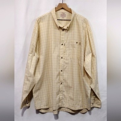 New Vintage Hardy Bros Ltd Alnwick Plaid Check Fishing Shirt Men's 3XL Yellow
