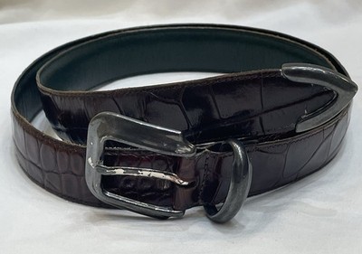 Bobby Jones Belt Brown Leather Alligator Pattern Size 40 1  Wide