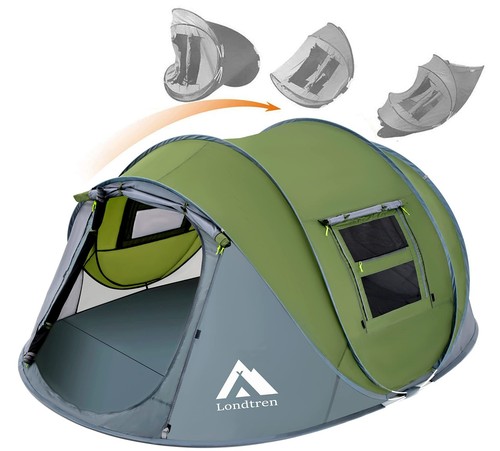 Pop Up Tents for Camping 4 Person Waterproof Military Popup Tent Camping Easy...
