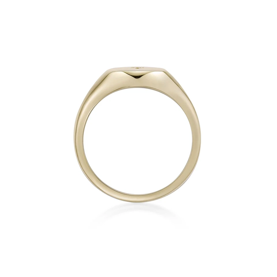 18K Yellow Gold Plated 925 Sterling Silver Star Signet Ring With 0.05ct. Diamond - Image 3 of 4