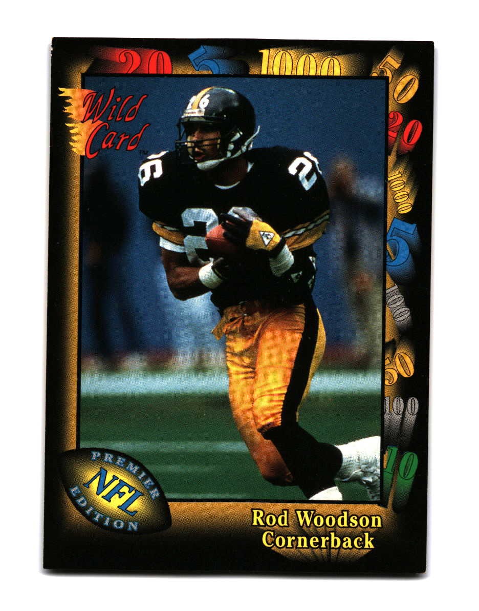 1991 Wild Card 100 Stripe Rod Woodson 37