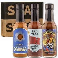 Hot Ones Season 24 Heat Pack, Hot Sauces Gift Pack With Onima IL MIG , Black-...