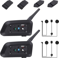 V6 Pro Motorcycle Helmet Bluetooth Intercom Headset 1200M 2 2Pack