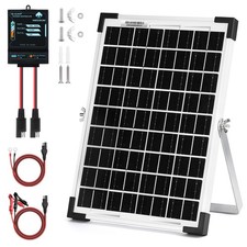 10W Solar Panel Kit Trickle Charger Battery 12A Controller Maintainer Boat RV US