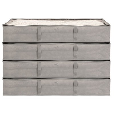 infactory 4er-Set Faltbare Unterbett-Aufbewahrungstaschen mit Tragegriffen, 65 l