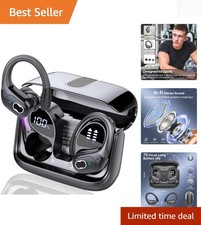 75hrs Bluetooth 5.4 Sport Earbuds - Deep Bass, Noise Cancelling, Waterproof