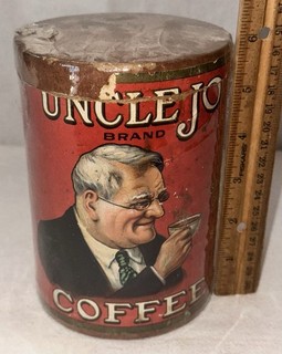 ANTIQUE UNCLE JO COFFEE CARDBOARD BOX CAN N/ TIN SPRINGFIELD MO GROCERY STORE