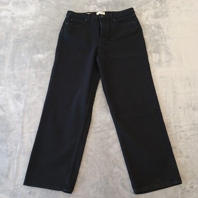 Universal Thread Straight Jeans Womens Size 12 Black High Rise Button Fly