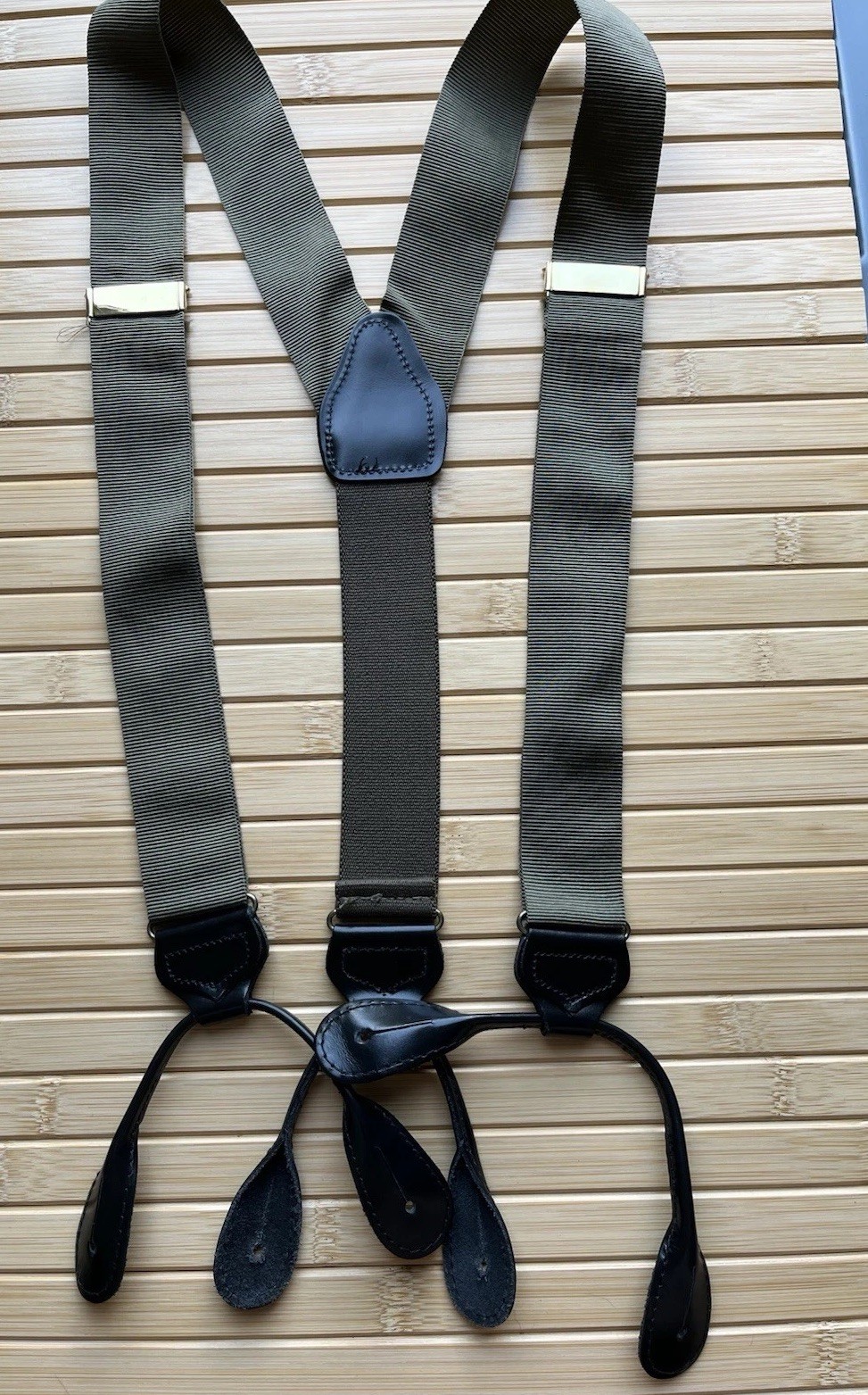 Men’s Vantage Green Adjustable Button Suspenders … - image 1