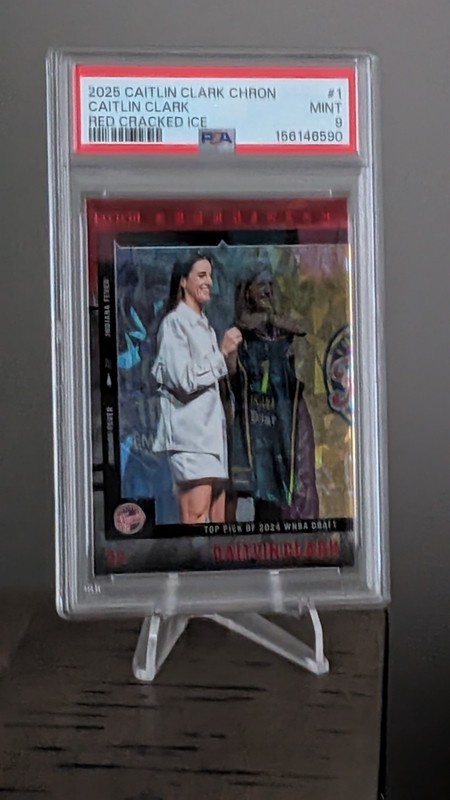 Caitlin Clark: 2025 Caitlin Clark Chronicled, #1 DRAFT PICK, RED ICE, #1, PSA9!