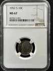 1952-S  10C Roosevelt Dime NGC MS67    8699813-003